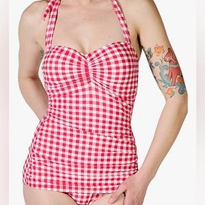 Modcloth Ester Williams Red Gingham One Piece